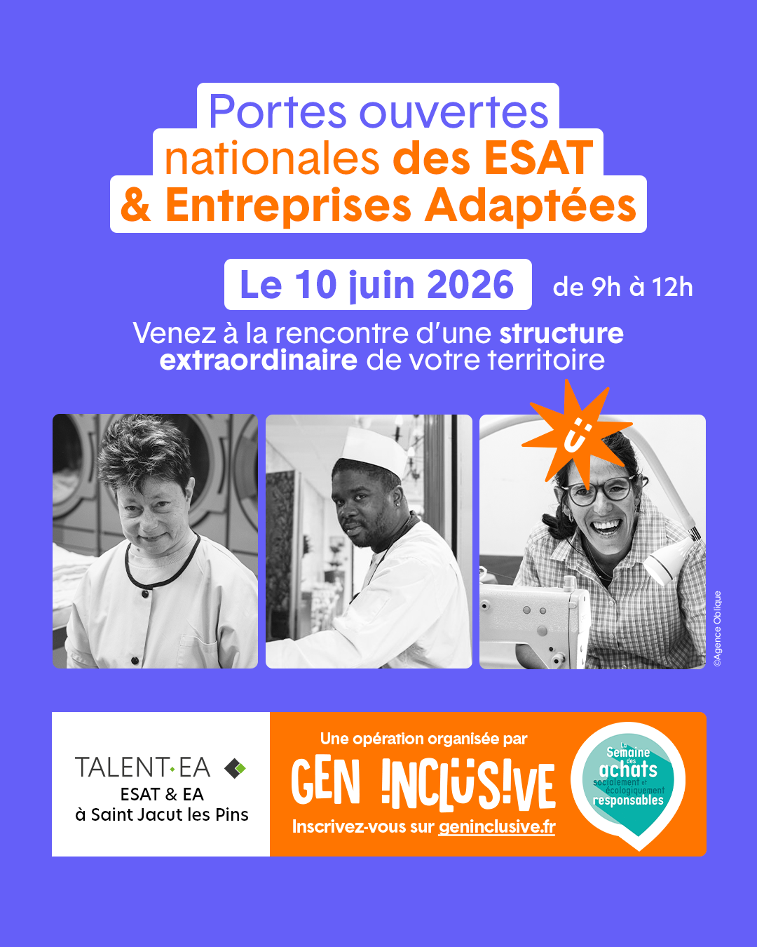 Portes ouvertes natioanles ESAT et EA Gen inclusives TALENTEA 10 juin 2026